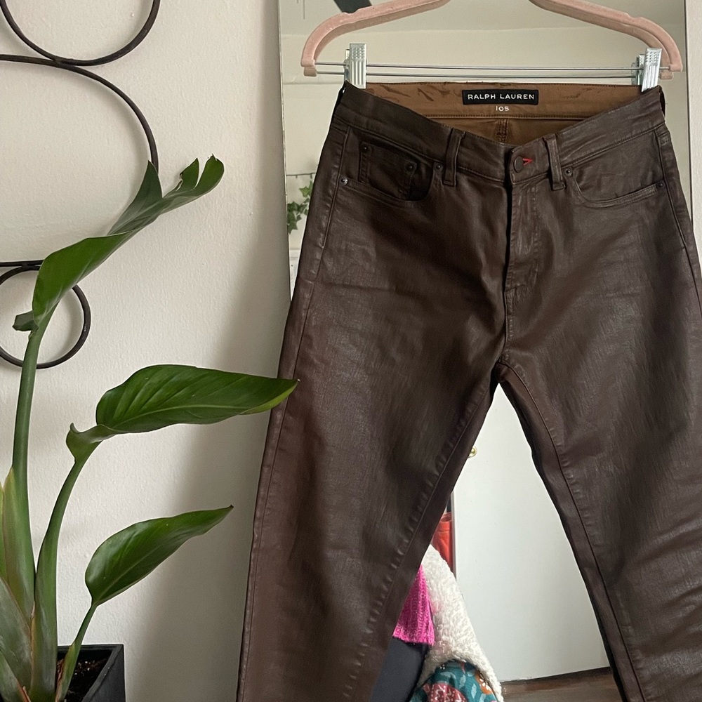 90’s Vintage Ralph Lauren Black Label Coated Denim Skinny Jeans - 105 (Size 29)